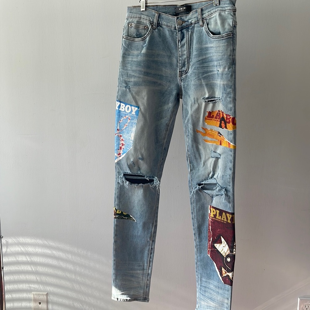 Amiri Playboy Magazine Denim Jeans